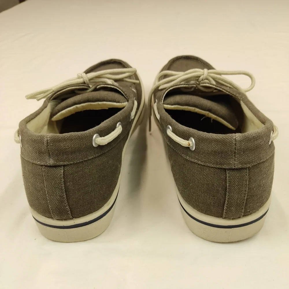 FADED GLORY Men's CANVAS  Khaki  boat shoes‎ size 12